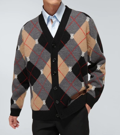 Shop Burberry Ackerman Wool And Cashmere Cardigan In Camel