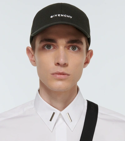 Shop Givenchy Cotton-blend Logo Cap In Black