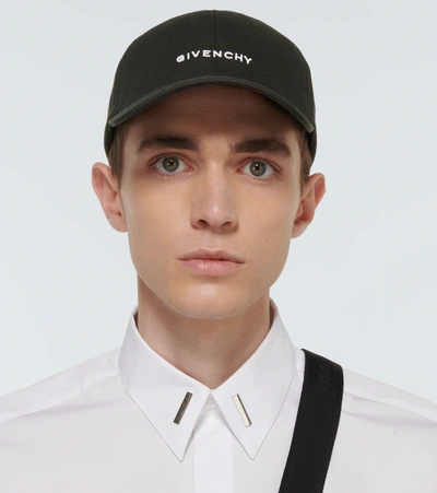 Givenchy Round Visor Cap With Embroidered Logo In Black