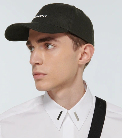 Shop Givenchy Cotton-blend Logo Cap In Black