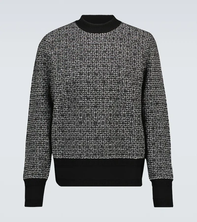 Shop Givenchy 4g Jacquard Sweater In Black/white