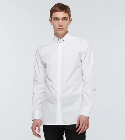 Shop Givenchy Long-sleeved Logo Plaque Shirt In White