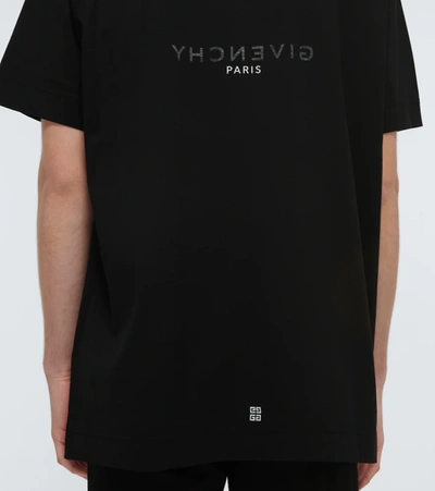 Shop Givenchy Oversized Logo Cotton T-shirt In Black