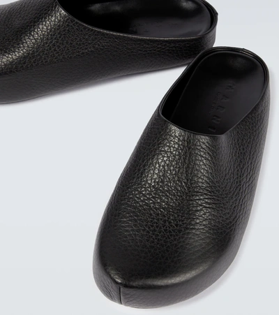 Shop Marni Fussbett Leather Mules In Black