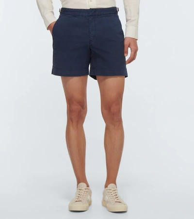 Shop Orlebar Brown Bulldog Cotton-twill Shorts In Navy