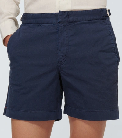 Shop Orlebar Brown Bulldog Cotton-twill Shorts In Navy