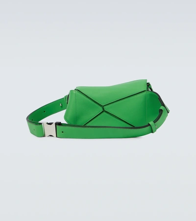Shop Loewe Mini Puzzle Belt Bag In Apple Green