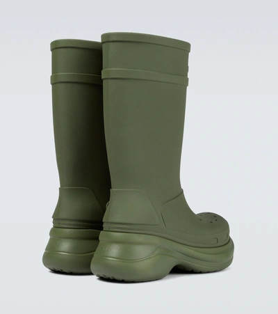 Shop Balenciaga Crocs™ Boots In Army Green