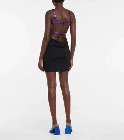 Shop Attico Rue Sequined Minidress In Violet