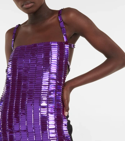 Shop Attico Rue Sequined Minidress In Violet