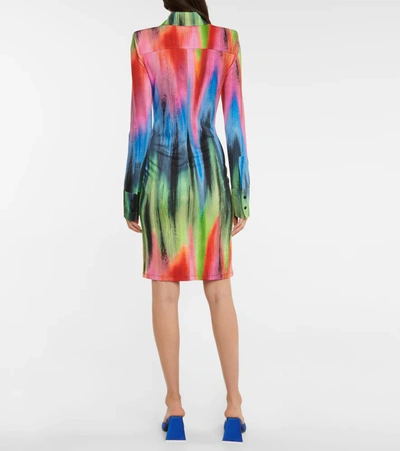 Attico Elton Spectrum Print Jersey Shirtdress In Multicolor