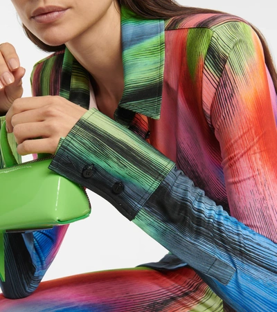 Attico Elton Spectrum Print Jersey Shirtdress In Multicolor