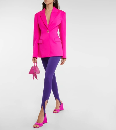 Shop Attico Jamie High-rise Stirrup Leggings In Prism Violet