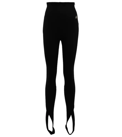 Shop Attico High-rise Stirrup Leggings In Black