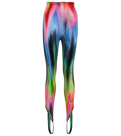 Shop Attico Jamie High-rise Stirrup Leggings In Multicolor