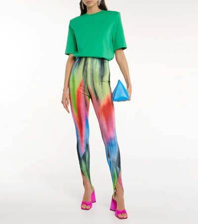 Shop Attico Jamie High-rise Stirrup Leggings In Multicolor