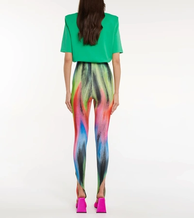 Shop Attico Jamie High-rise Stirrup Leggings In Multicolor