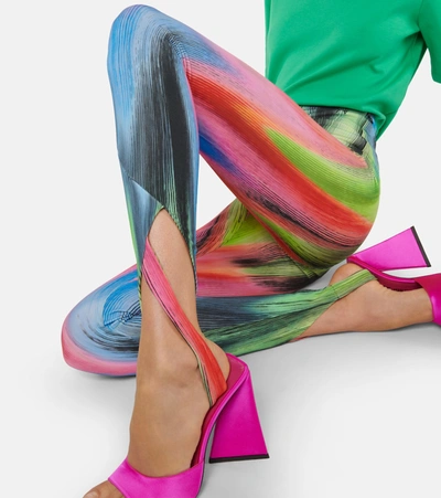 Shop Attico Jamie High-rise Stirrup Leggings In Multicolor