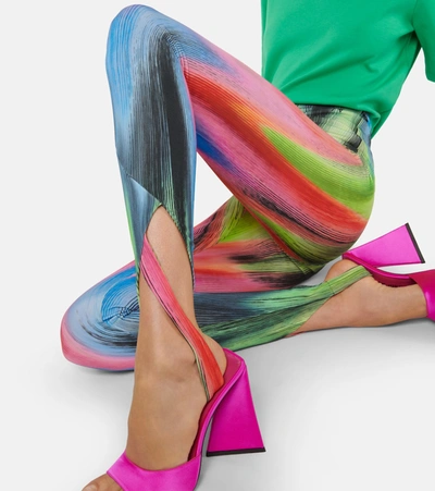 Attico Jamie Spectrum Printed Stirrup Pants In Multicolor