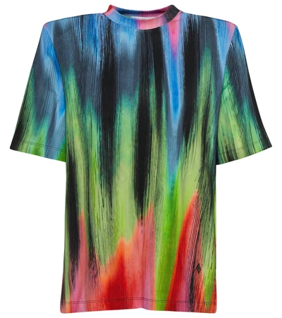 Attico Rainbow-print Short-sleeved T-shirt In Multicolor
