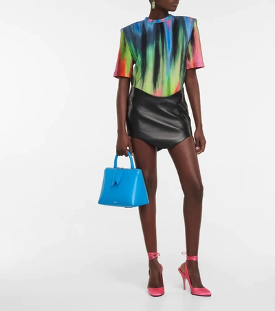 Attico Rainbow-print Short-sleeved T-shirt In Multicolor