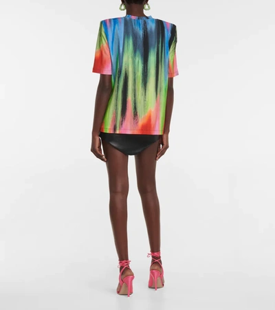 Attico Rainbow-print Short-sleeved T-shirt In Multicolor