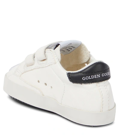 Shop Golden Goose Baby School Leather Sneakers In White/ice/black