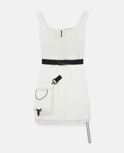 Shop Stella Mccartney Belted Mini Dress In Cream