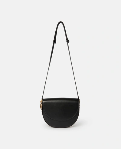 Shop Stella Mccartney Frayme Medium Flap Shoulder Bag In Black