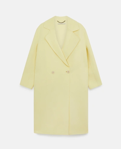 Shop Stella Mccartney Wool Coat In Sherbet Yellow