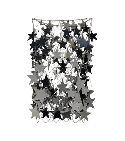 Shop Paco Rabanne Star Sequined Mini Skirt In Silver