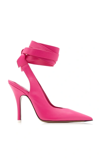 Shop Attico Women's Venus Lace-up Leather Pumps In Pink