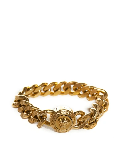 Shop Versace Medusa Chain Bracelet In Gold