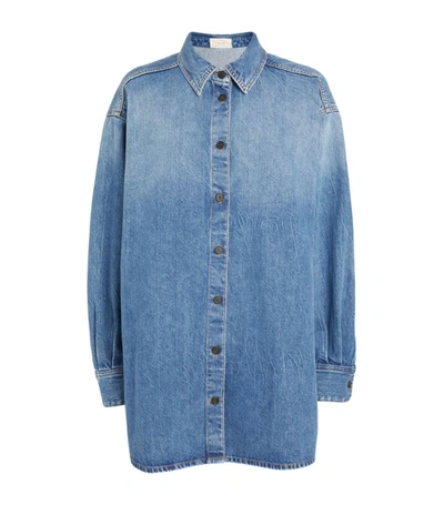 Shop The Row Oversized Frannie Shirt In Blue