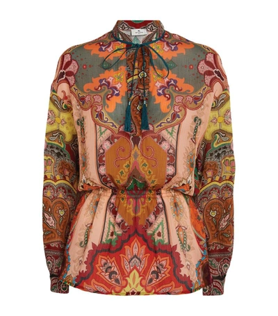 Shop Etro Cotton Love Blouse In Multi