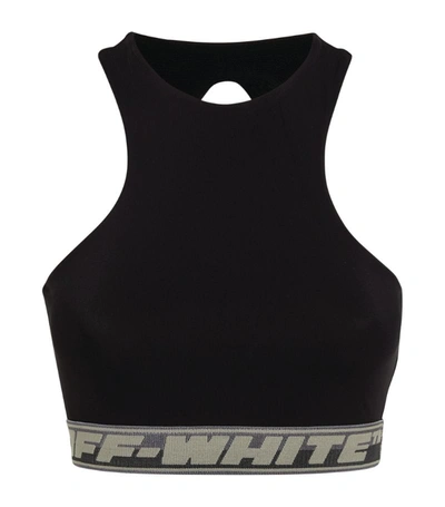 Shop Off-white Logo-band Sports Bra In Black