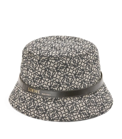 Shop Loewe Cotton Anagram Bucket Hat In Navy