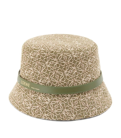 Shop Loewe Cotton Anagram Bucket Hat In Green