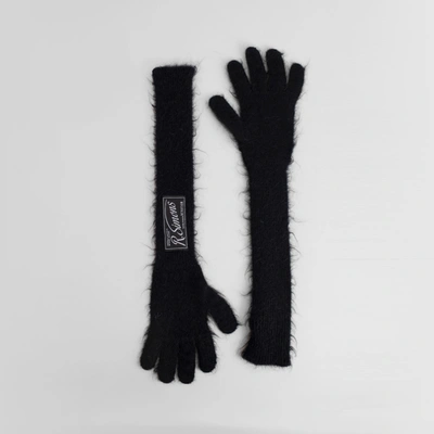 Raf Simons Long Wool-blend Gloves In Black