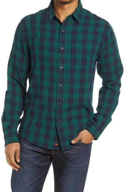 Shop The Normal Brand Jackson Plaid Cotton Button-up Shirt In Green Check