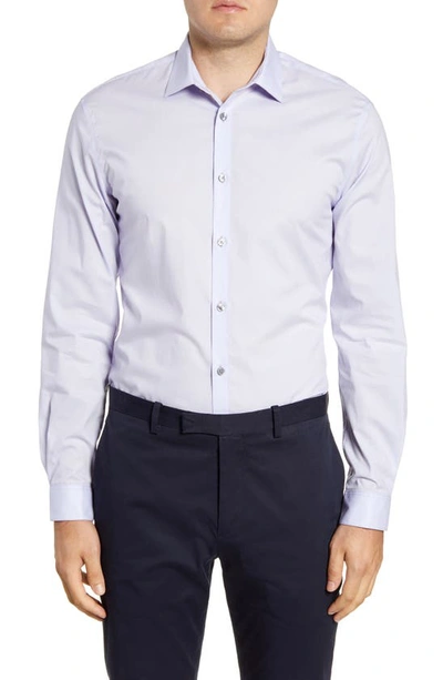 Shop John Varvatos Slim Fit Solid Dress Shirt In Lilac Mist