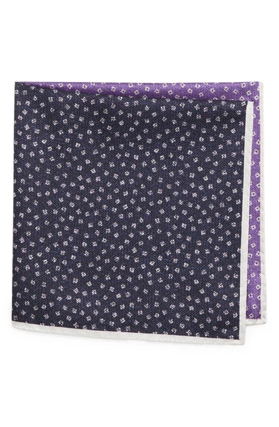 Shop Nordstrom Patchwork Silk Pocket Square In Purple