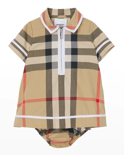 Shop Burberry Girl's Orly Vintage Check Dress W/ Bloomers In Archive Beige Ip