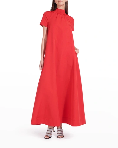 Shop Staud Ilana Keyhole-back A-line Gown In Poinsettia