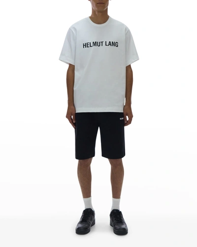 Shop Helmut Lang Men's Core Logo Terry Sweat Shorts In White