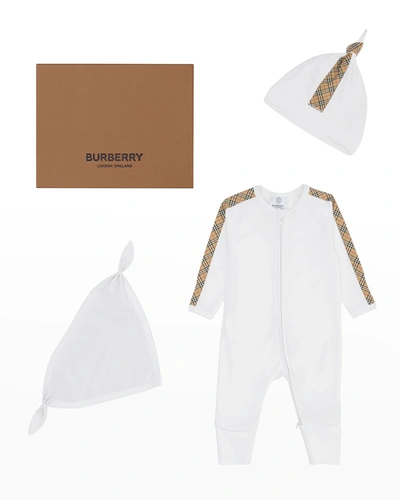Shop Burberry Girl's Claude 3-piece Gift Set In White