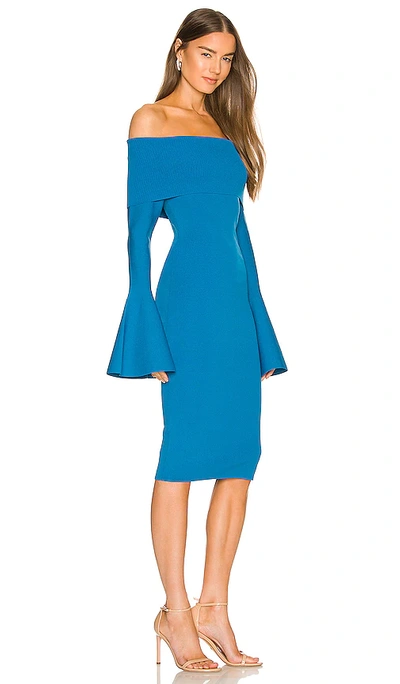 Shop Solace London Mori Midi Dress In Blue