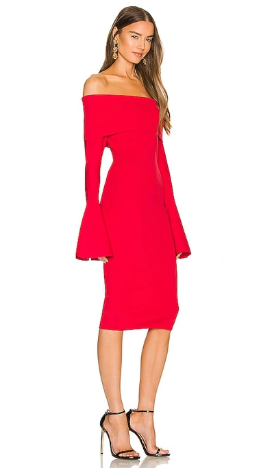 Shop Solace London Mori Midi Dress In Red