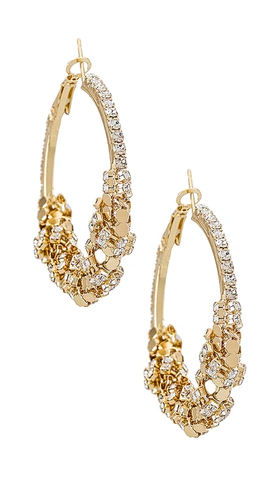 Shop Amber Sceats Detail Hoop Earring In Metallic Gold