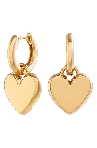 Shop Olivia Burton Classic Heart Huggie Earrings In Gold